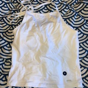 white halter crop top